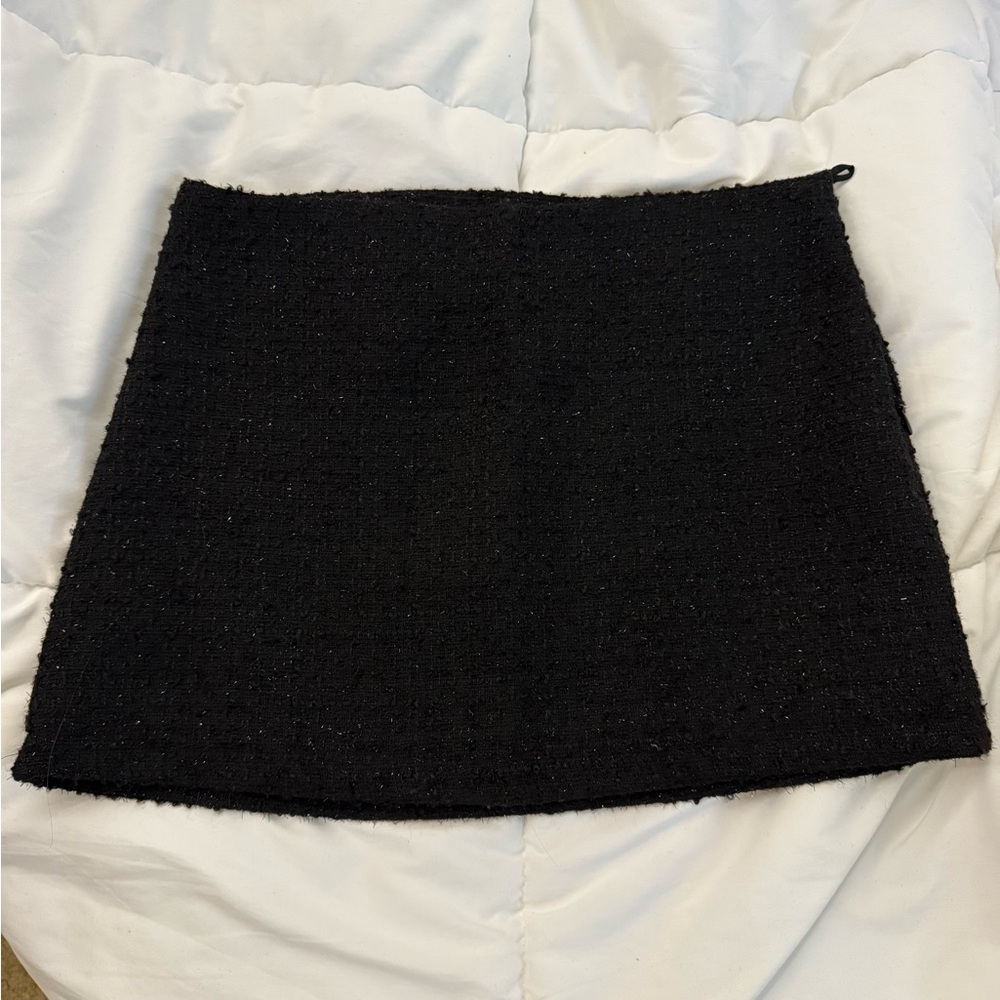 Elegant Black Tweed Skirt